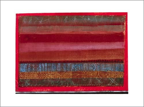 Paul Klee, Ebene Landschaft, 1924 (Malerei, Konstruktivismus,  geometrische Formen, Streifen,  Farbflächen, Klassische Moderne,  Wohnzimmer, Arztpraxis, Büro, Business, bunt)