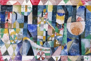 Paul Klee, Hafenbild (Wunschgröße, Malerei, Konstruktivismus,  geometrische Formen, Farbflächen, Klassische Moderne,  Wohnzimmer, Arztpraxis, Büro, Business, bunt)