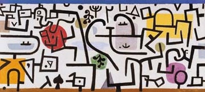 Paul Klee, Reicher Hafen (Wunschgröße, Malerei, Abstrakte  Malerei, abstrakt, Linien, Ornamente, abstrakte Formen, Klassische Moderne,  Wohnzimmer, Arztpraxis, Büro, blau)