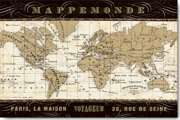 Pela Studio, Mappemonde (Wunschgröße, Landkarte, Weltkarte, Wohnzimmer, Treppenhaus, Arztpraxis, braun/beige)
