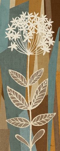 Pela Studio, Pieces of Nature IV (Wunschgröße, florale Muster, dekorativ, Malerei, Treppenhaus, braun/blau)
