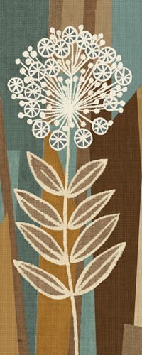 Pela Studio, Pieces of Nature V (Wunschgröße, florale Muster, dekorativ, Malerei, Treppenhaus, braun/blau)