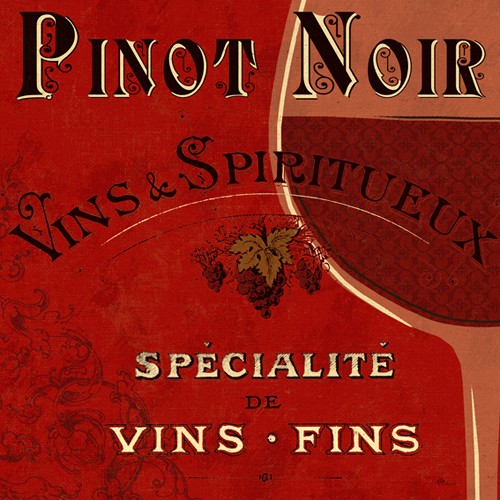 Pela Studio, Red Label II (Wunschgröße, Grafik, Wein, Weinglas, Rotwein, Pinot Noir, französischer Wein, Gastronomie, Vinothek, Küche, Esszimmer, Bistro, rot)