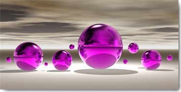 Peter Hillert, Purple Bowl III (Fotokunst, surreal, Kugeln, Landschaft, Himmel, Büro, Business, Arztpraxis, Wohnzimmer, Wunschgröße, Modern, lila / grau)
