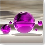 Peter Hillert, Purple Bowl (Fotokunst, surreal, Kugeln, Landschaft, Himmel, Büro, Business, Arztpraxis, Wohnzimmer, Wunschgröße, Modern, lila / grau)