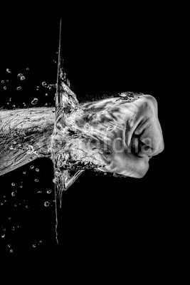 PETER LAKOMY, Splashing Fist (aktion, luft, wut, aufgebracht, boxen, tröpfchen, dynamisch, fight, faust, flüssig, force, wasser, hand, hart, flüssigkeit, männlich, mann, bewegung, movement, person, kräfte, bowle, ausflippen, platsch, spritzer, stärke, stark, oberfläch)