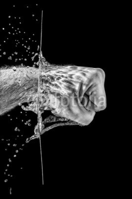 PETER LAKOMY, Splashing Fist (aktion, luft, wut, aufgebracht, boxen, tröpfchen, dynamisch, fight, faust, flüssig, force, wasser, hand, hart, flüssigkeit, männlich, mann, bewegung, movement, person, kräfte, bowle, ausflippen, platsch, spritzer, stärke, stark, oberfläch)