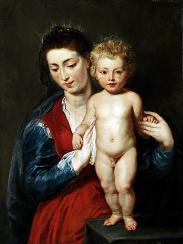 Peter Paul Rubens, Madonna mit stehendem Kind (Madonna, Maria, Jesus, Muuter/Kind, religiös, Barock, Klassiker, Malerei, Schlafzimmer, Treppenhaus, Wohnzimmer, Wunschgröße, bunt)
