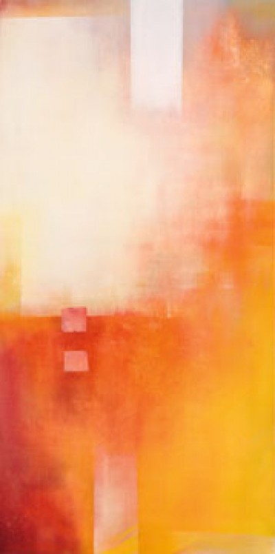 Marta Peuckert, Rot III (Abstrakt, Abstrakte Malerei, Farbfelder, geometrische Muster, modern, Aquarell, Wohnzimmer, Büro, bunt)