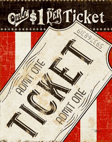 Pela Studio, Movie Night IV (Wunschgröße, Grafik, Werbung,  Kinobesuch, Ticket, Eintrittskarte, Kinofilm, Kino, Theater, Treppenhaus, Bistro, Gastronomie, Esszimmer, Retro, bunt)