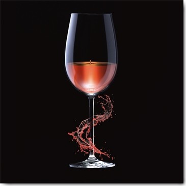 Peter Hillert, GrapeSplash three (Fotokunst, Glas, Weißwein, Spritzer, Splash, Küche, Gastronomie, Esszimmer, Bistro, Wunschgröße, Modern, schwarz / rose)