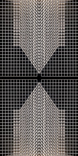 Gillian Lindsay, Shadow Box (Architektur,Gitter, futuristisch, Fotokunst, Wunschgröße, Büro, Wohnzimmer, Business, schwarz/weiß)