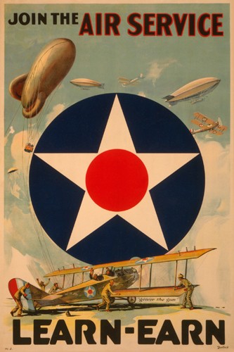 PI Collection, Air Service (Werbung, Plakatkunst, Nostalgie, Flieger, Flugzeug, Flugschule, Wunschgröße, Grafik, Wohnzimmer,)