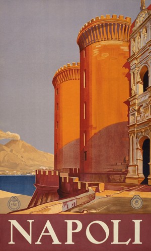 PI Collection, Napoli (Werbung, Plakatkunst, Nostalgie, Urlaub, Sommerurlaub, Meer, Neapel, Italien, Wohnzimmer, Treppenhaus, Wunschgröße, Grafik)