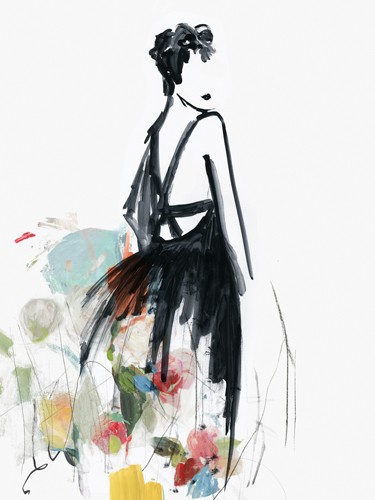 Aimee Wilson, Fashion Flowers II (Kleid, Studie, Entwurf, Mode, Eleganz, Wunschgröße, Malerei, Ankleidezimmer, Boutique, Wunschgröße)