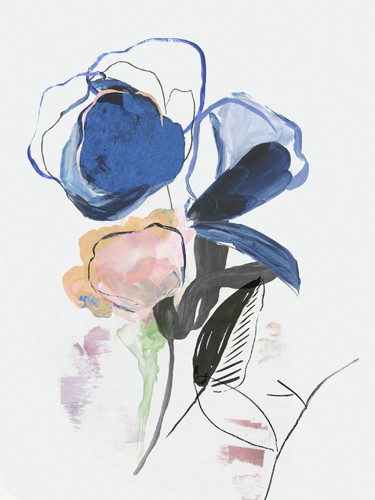 PI Studio, Spring Flowers (Blumen, Blüten, filigran, moderne Malerei, Treppenhaus, Wohnzimmer, Wunschgröße, bunt)