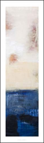 Pierre DEBATTY, Les Quatre Vents 1/4, 2006 (Abstrakt, Abstrakte Malerei, abstrakte Moderne, Farbfelder, vertikal, Winde, Wohnzimmer, Büro, Business, blau/beige)