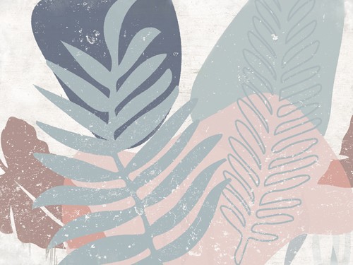 Dolores Naskrent, Savory Flora (Blätter, Ornamente, moderne Grafik, Pflanzen, plakativ, Treppenhaus, Wohnzimmer, Wunschgröße, pastell)