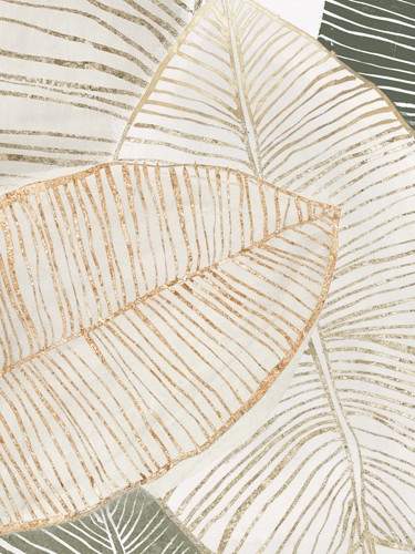 Isabelle Z, Tropic Breeze I (Blätter, plakativ, zart, Wunschgröße, Wohnzimmer, Treppenhaus, Esszimmer, pastell)