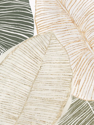 Isabelle Z, Tropic Breeze II (Blätter, plakativ, zart, Wunschgröße, Wohnzimmer, Treppenhaus, Esszimmer, pastell)