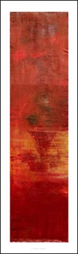 Pierre DEBATTY, Les Quatre Vents 4/4, 2006 (Abstrakt, Abstrakte Malerei, abstrakte Moderne, Farbfelder, vertikal, Winde, Wohnzimmer, Büro, Business, rot/orange)