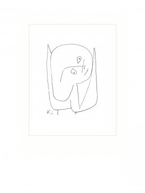 Paul Klee, Engel voller Hoffnung (Wunschgröße, Zeichnung, Engel, Himmelswesen, Expressionismus,  Klassische Moderne, Büro, Wohnzimmer, Arztpraxis, schwarz / weiß)