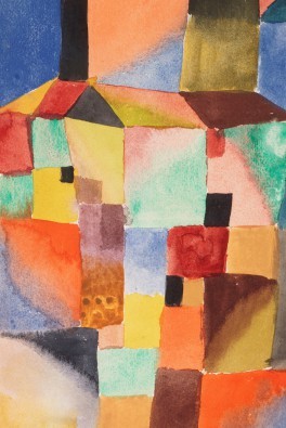 Paul Klee, Rot/Grün Orange/Blau (Malerei, Konstruktivismus,  geometrische Formen, Farbflächen, Klassische Moderne,  Wohnzimmer, Arztpraxis, Büro, Business, bunt)