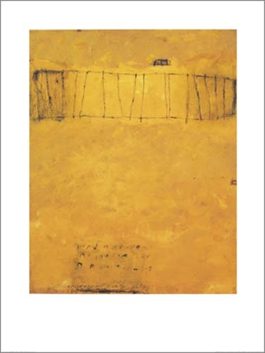 Plato E. PAPASTAMOS, Untitled (Abstrakte Kunst, Malerei, modern, Farbfläche, abstrakte Muster, Wohnzimmer, Treppenhaus, Büro, gelb)