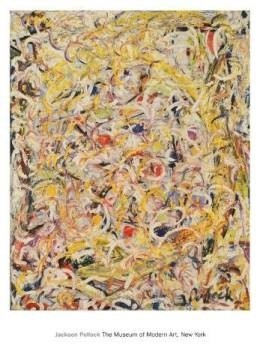 Shimmering Substance, 1946, Jackson Pollock (Malerei, Klassische Moderne, Action Painting, abstrakte Malerei, Farbkleckse, Farbspuren, Drip-painting, Farbstrukturen, Jack the Dripper, Wohnzimmer, Büro, Business, bunt)