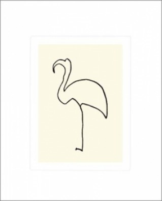 Pablo Picasso, Le flamand rose (Klassische Moderne, Malerei, Kubismus, Flamingo, amorphe Formen, Wohnzimmer, Treppenhaus, Zeichnung, schwarz/weiß)