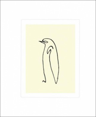 Pablo Picasso, Le pingouin (Klassische Moderne, Malerei, Kubismus, Pinguin, amorphe Formen, Wohnzimmer, Treppenhaus, Zeichnung, schwarz/weiß)