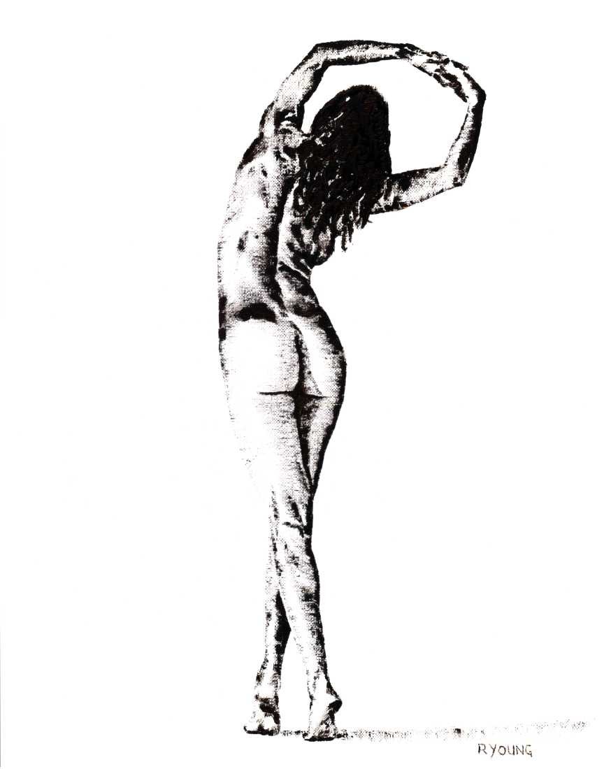 Konfiguration benutzen (Erotik, Sinnlich, Aktmalerei, Rückenakt, Frau, Malerei, zeitgenössisch, modern, Wohnzimmer, Schlafzimmer, Wunschgröße, schwarz/weiß)