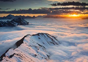 Rainer Mirau, Berggipfel III (Photokunst, Fotokunst, Landschaftsfotografie, Berge)