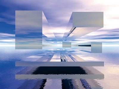 Richard Lower, Cubic reflections (Abstrakt, geometrische Formen, Kubus, Meer, Reflexionen, Himmel,sphärisch, surreal, Perspektive, modern, Fotokunst, Wohnzimmer, Büro, Business, Wunschgröße, bunt)