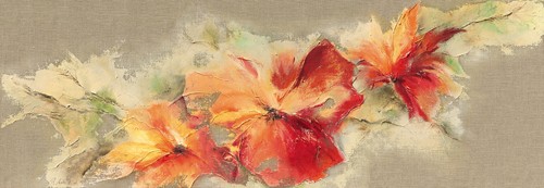 Rita Marks, Flowers I (Blumen, Blüten, abstrahiert, Malerei, modern, zeitgenössisch, Wohnzimmer, Treppenhaus, Wunschgröße, bunt)