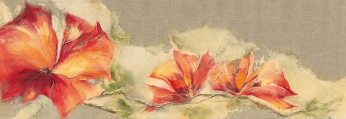 Rita Marks, Flowers II (Blumen, Blüten, abstrahiert, Malerei, modern, zeitgenössisch, Wohnzimmer, Treppenhaus, Wunschgröße, bunt)