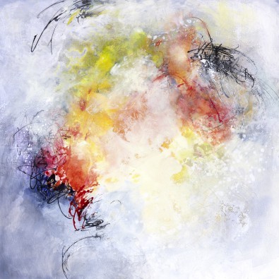 Rose Lamparter, Freudentanz (Abstrakte Kunst, diffus, verschwommen, verwischt, zeitgenössische Moderne, Malerei, Wohnzimmer, Büro, Business, Arztpraxis, Wunschgröße, bunt)