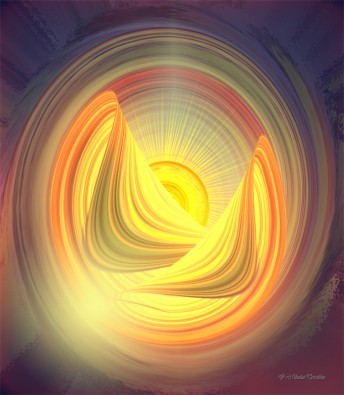 Rosemarie Nikolai-Trischka, Kraftzentrum (Licht, göttliches Licht, Bewegung, Energie, Harmonie, Meditation, innere Mitte, Seelenfrieden, Wellness, Wohlbefinden, Vision, Inspiration, spirituell, religiös, Schlafzimmer, Wohnzimmer, Treppenhaus, Wunschgröße, bunt)