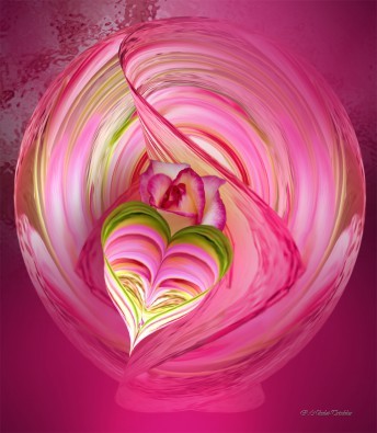 Rosemarie Nikolai-Trischka, Lebensenergie, Gefühle, Leidensc (herzen, Kreise, konzentrisch, Harmonie, Meditation, innere Mitte, Seelenfrieden, Wellness, Wohlbefinden, Vision, Inspiration, spirituell, religiös, Schlafzimmer, Wohnzimmer, Treppenhaus, Wunschgröße, pink)