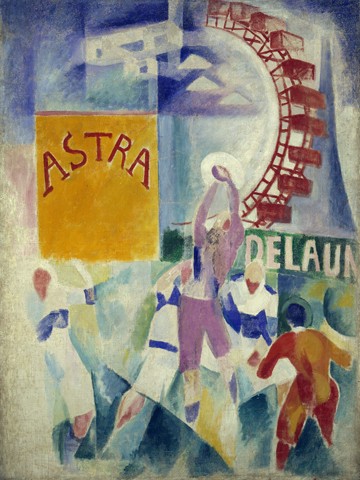 Robert Delaunay, L`Equipe de Cardiff (Riesenrad, Jahrmarkt, Avantgarde, Orphismus, abstrakte Malerei, Klassische Moderne, Treppenhaus, Wohnzimmer, bunt)