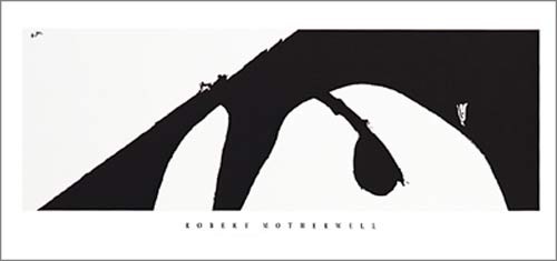 Robert MOTHERWELL, Africa, 1965 (Abstrakt, Abtrakte Malerei, Pinselauftrag, Duktus, Kleckse,  Moderne, abstakter Surrealismus, Wohnzimmer, Büro, schwarz/weiß)