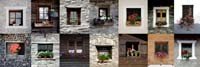 Roberto Scaroni, Finestre di Cogne 1 (Fenster, Gebäude, Italien, Photokunst, Wunschgröße,  Nahaufnahme, Treppenhaus, Wohnzimmer,  bunt)