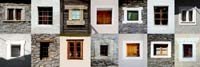 Roberto Scaroni, Finestre di Cogne 2 (Fenster, Gebäude, Italien, Photokunst, Wunschgröße,  Nahaufnahme, Treppenhaus, Wohnzimmer,  bunt)