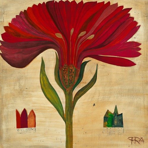 Rose Richter-Armgart, Gerbera (Blume, Blüte, Gerbera, Querschnitt, Blumenanatomie, dekorativ, Pflanze, abstrakte Muster, modern, Wohnzimmer, Esszimmer, bunt Wunschgröße)