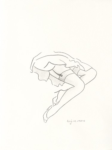 Rosy Schneider, Serie Beine I (Beine, Frauenbeine, Erotik, Strapse, Treppenhaus, Schlafzimmer, Wohnzimmer, Wunschgröße, schwarz/weiß)