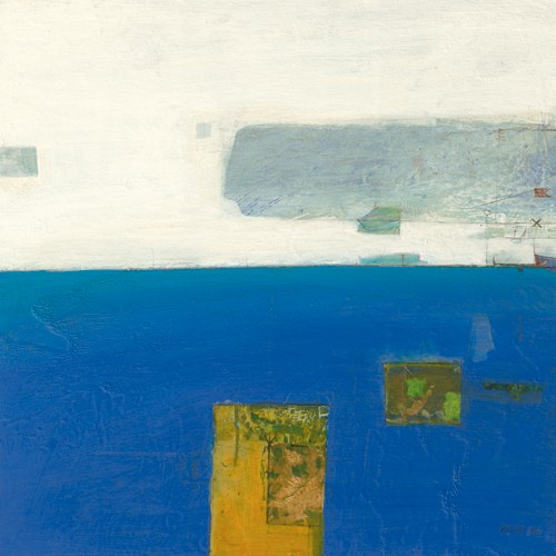 Russell Frampton, Horizon westward (Abstrakt, Abstrakte Malerei, Horizont, Meer, Business, Büro, Wohnzimmer, Wunschgröße, blau/weiß)