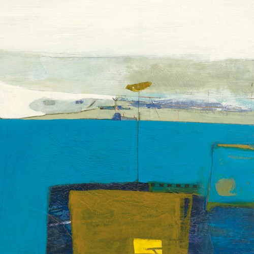 Russell Frampton, Reef at Deussant (Abstrakt, Abstrakte Malerei, Horizont, Meer, Küste, Business, Büro, Wohnzimmer, Wunschgröße, bunt)