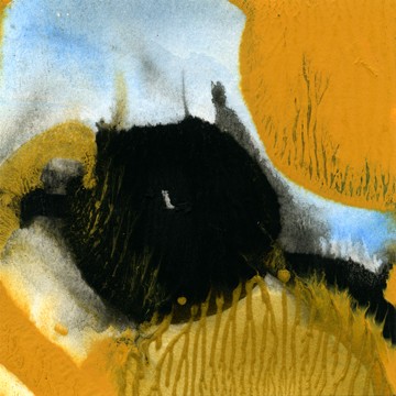 Sabine Kremer, Celeste (Wunschgröße, Abstrakt, Farbverläufe, Kontrast, Modern,  Büro, Wohnzimmer,schwarz/gelb)