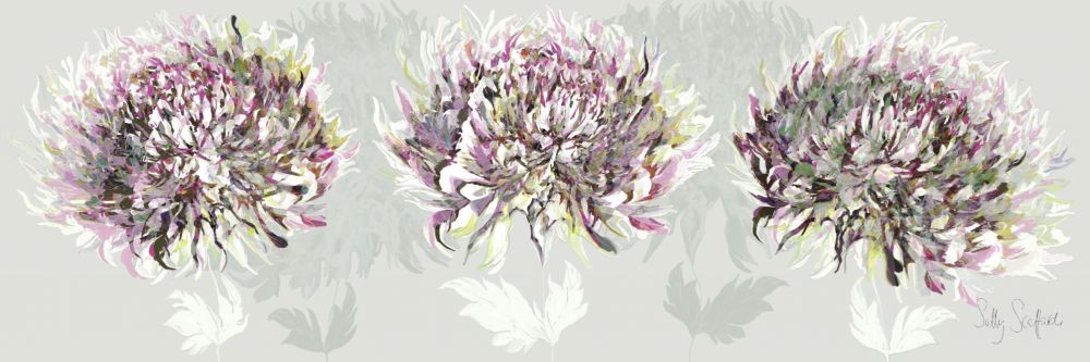 Sally Scaffardi, Pink Allure I (Blumen, Floral, Blüten, pinke Velockung, Wohnzimmer, Schlafzimmer, Malerei, bunt)