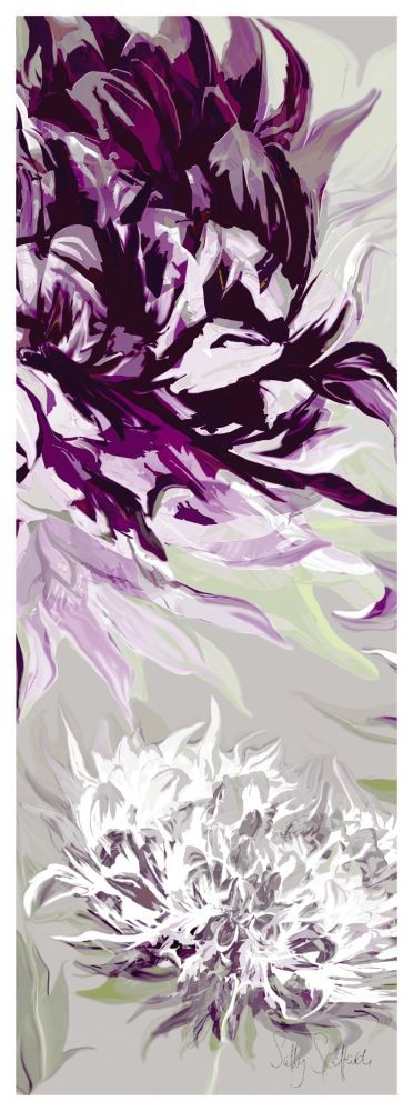 Sally Scaffardi, Purple Allure Ii (Blumen, Floral, Blüten, purpurne Velockung, Wohnzimmer, Schlafzimmer, Malerei, bunt)